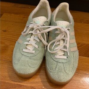 Adidas Light Green Sneakers with White Accents
